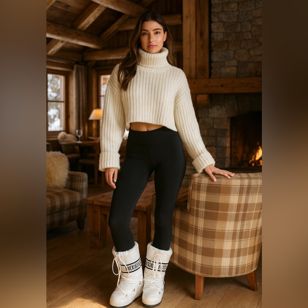 FRED chunky white cropped Knit top